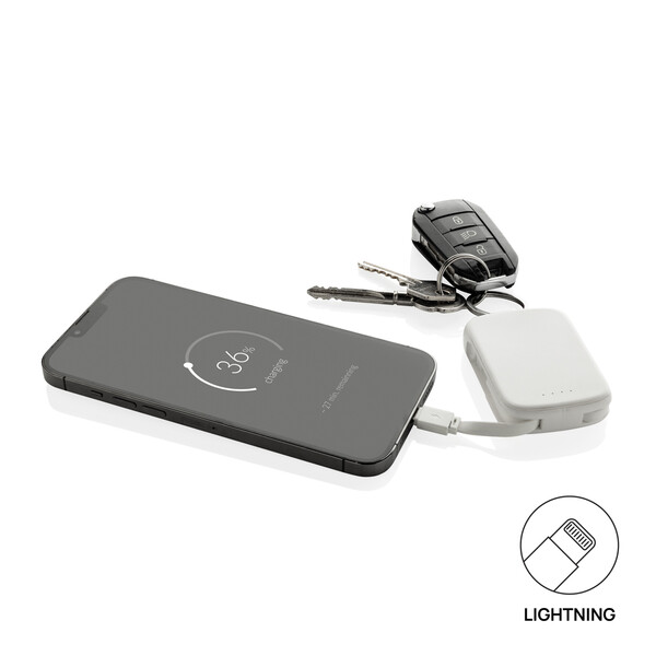 Nexo RCS sleutelhanger powerbank 2.000 mAh met geïntegreerde - Wit