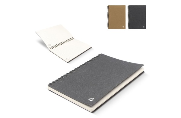 Notebook recycled leather Midi - Dark Grey