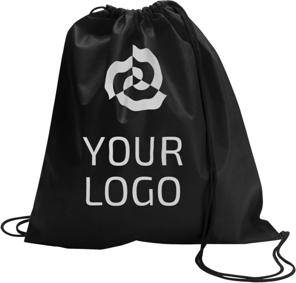 Nonwoven (80 gr/m²) drawstring backpack - Black