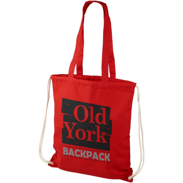 Eliza 240 g/m² cotton drawstring bag 6L - Red
