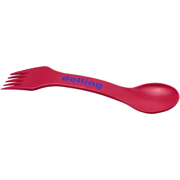 Outil 3-en-1 Epsy avec cuillère, fourchette et couteau - Magenta