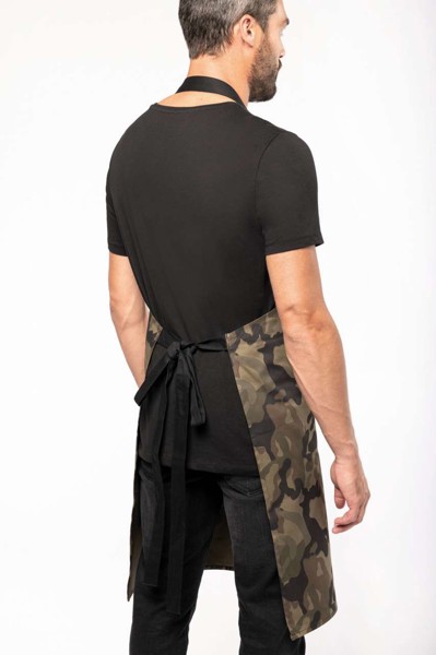 Cotton Apron With Pocket - Olive Camouflage