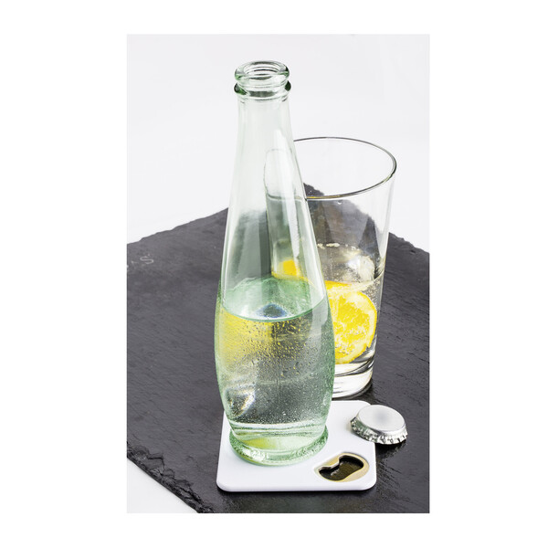Dessous de verre avec ouvre-bouteille ALGECIRAS - blanc
