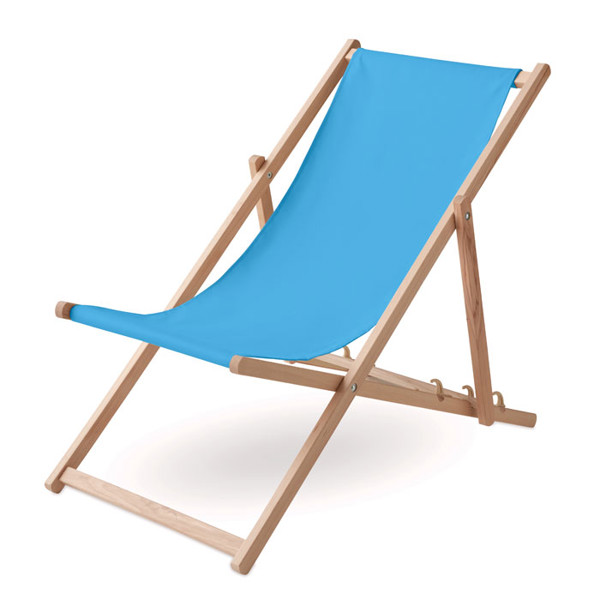 Beach chair in wood Honopu - Turquoise