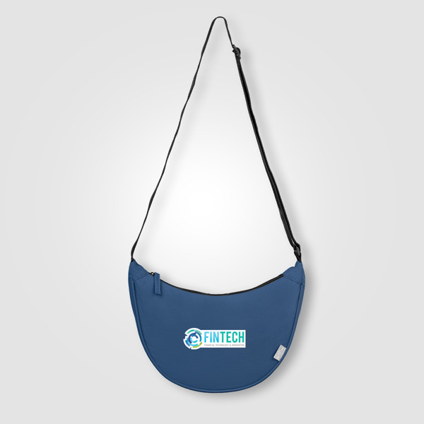 Lucca – Sac bandoulière réglable en nylon rPET – 4.5 L - Bleu marine / Sérigraphie