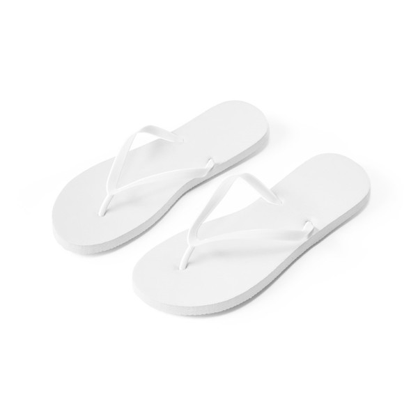 MAUPITI L / XL. Comfortable slippers with PE sole and PVC strap - White