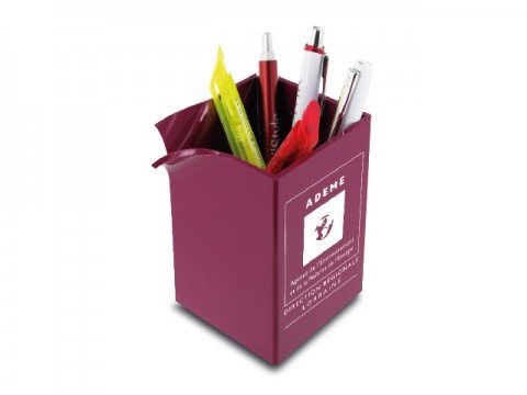 PENCIL POT (75x75x104mm) - Blanc opaque / 