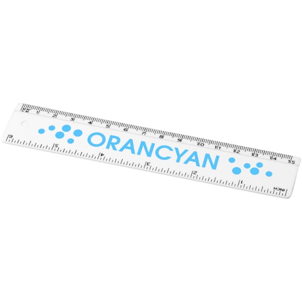 Renzo 15 cm plastic ruler - White