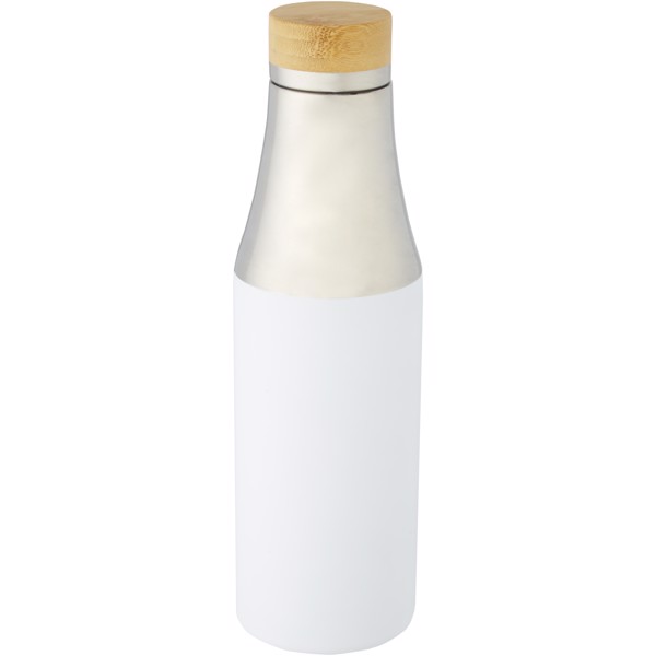 Garrafa de 540 ml de cobre isolada a vácuo em aço inoxidável com tampa de bambu "Hulan" - Branco