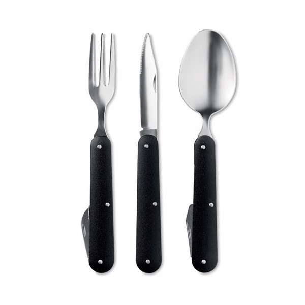 3-piece camping utensils set 3 Service - Black