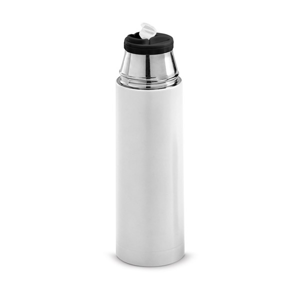 SAFE. Stainless steel and PP thermos 490 mL - White