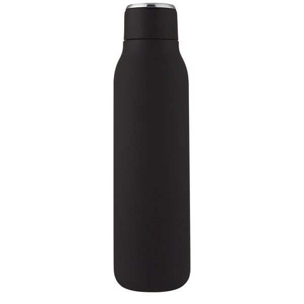 Bouteille isotherme Marka 600 ml avec couche de cuivre et avec boucle métallique - Noir