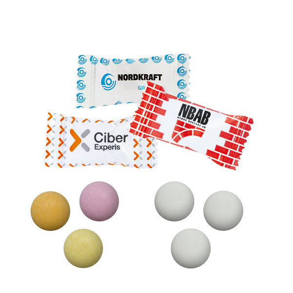 Flowpacked Mentos logo in 3-4 colors