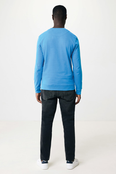 Sweater à col rond en coton recyclé Iqoniq Zion - Tranquil Blue / XL