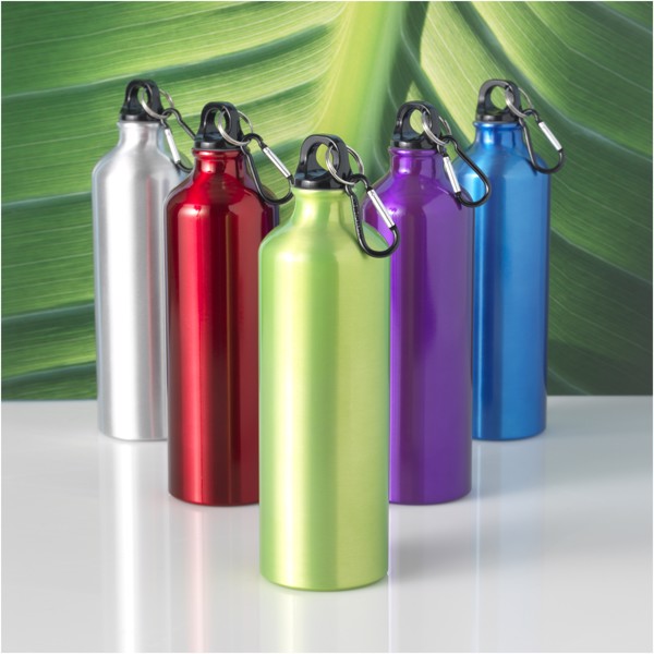 Oregon 770 ml aluminium water bottle with carabiner - Lime