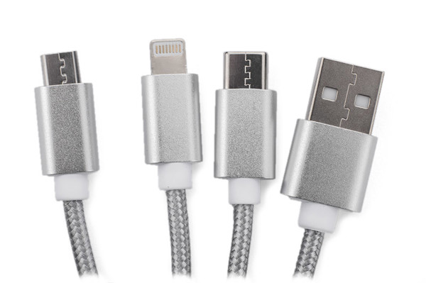 3 in 1 USB cable TAUS - silver