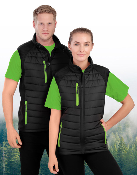 Compass Padded Softshell Gilet - Navy / Yellow / L