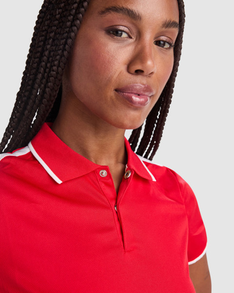 Tamil Woman Polo Shirt - White/Black / M