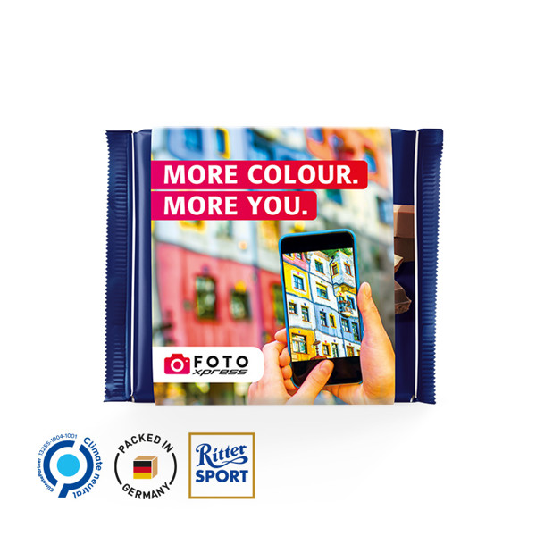 Ritter SPORT 100g, promotional case, Ritter SPORT chocolate bar nougat
