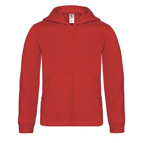 Casaco Sweat B&C Hooded Full Zip Kids 280G - 80% Algodão (Investindo Em Better Cotton)/ 20% Poliéster Reciclado - Azul Royal / 5_6