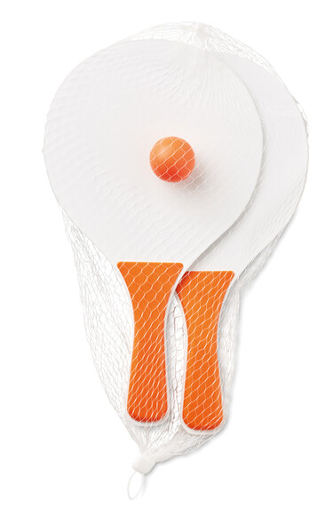 Mini Match beach tennis set MDF rackets - Orange