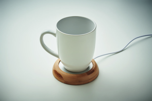 Bamboo mug warmer with USB Muglet