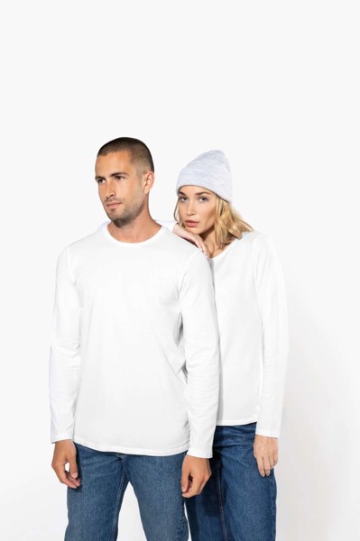 Men's Long-Sleeved Crew Neck T-Shirt - White / L
