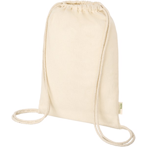 Orissa 100 g/m² Sac à dos en coton biologique avec cordon 5L - Naturel