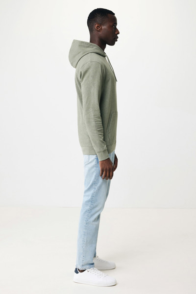 Sweat à capuche en coton recyclé et non teinté Iqoniq Torres - Heather Green / XXS