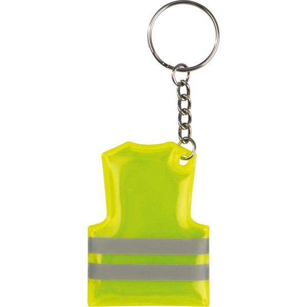 Key fob in the shape of a safety vest MIRIAM - Yellow