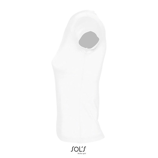 Moon ženska majica z v izrezom bombaž 150 g - Bela / 2XL