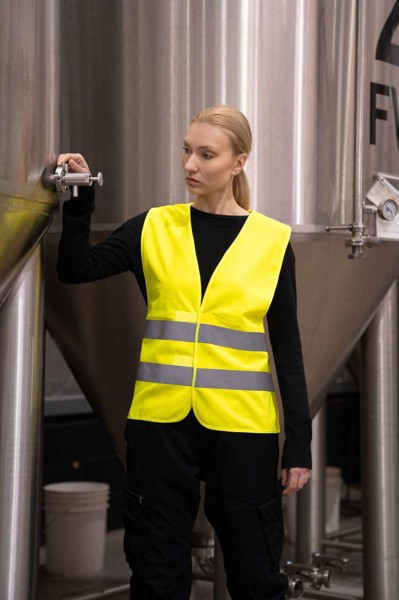 Basic Safety Vest For Print "Karlsruhe" - 2 Velcro - Yellow / 2XL