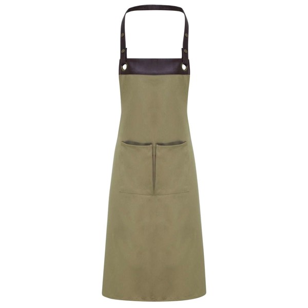 'Espresso' Bib Apron - Khaki / Brown