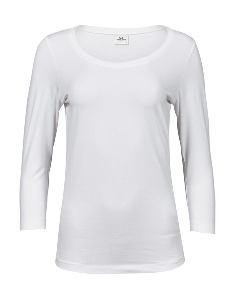 Ladies 3 / 4 Sleeve Stretch Tee - White / XL