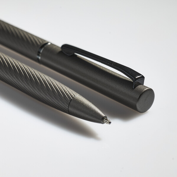 Conjunto de Esferográfica e Roller em Alumínio - Cinzento