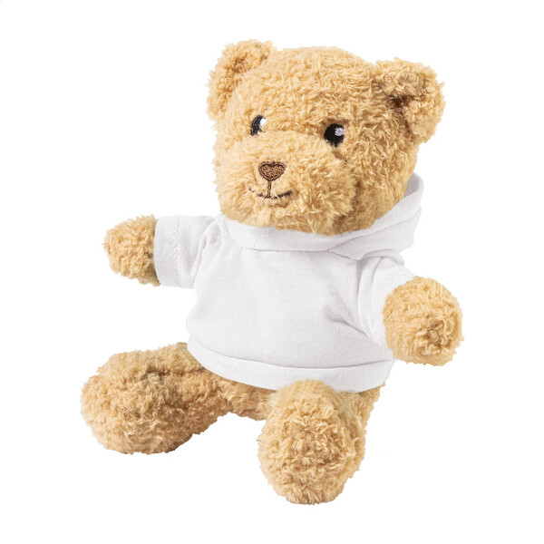 Rpet Pluh Teddy Bear With Hoodie Hobear - White