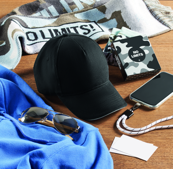 Casquette à 5 pans Long Beach Singa - Blanc/Noir