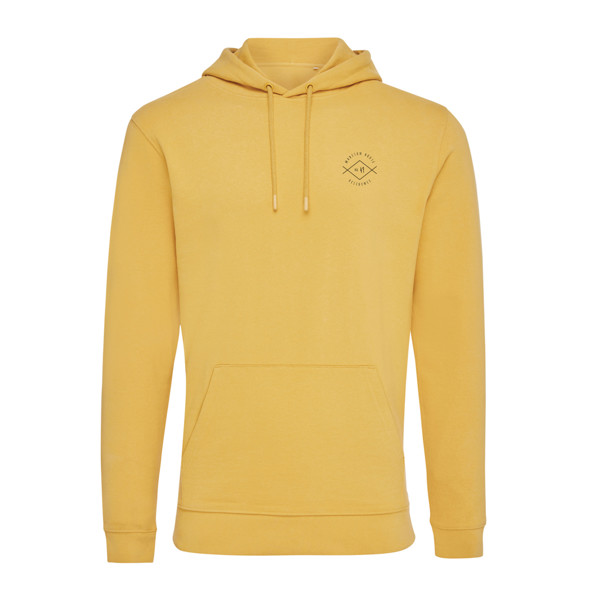 Sweat à capuche en coton recyclé Iqoniq Jasper - Ochre Yellow / M