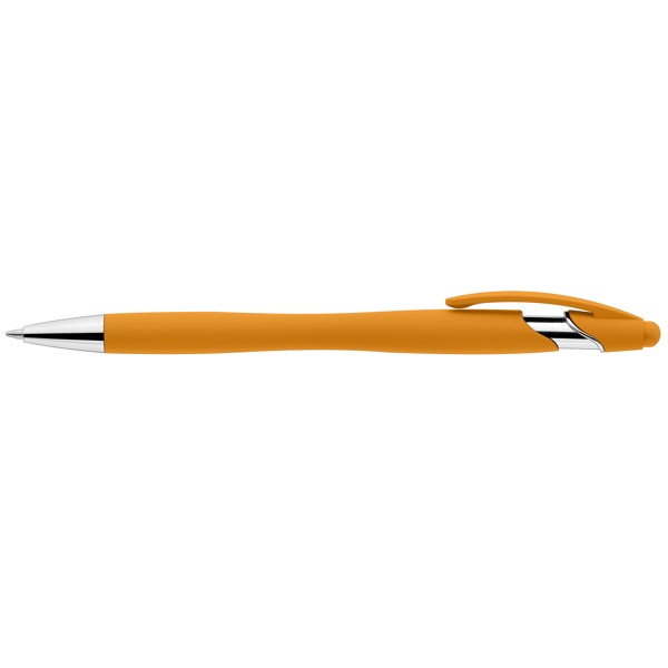 La Jolla Softy Brights Pen w/Stylus - Yellow / Silkscreen