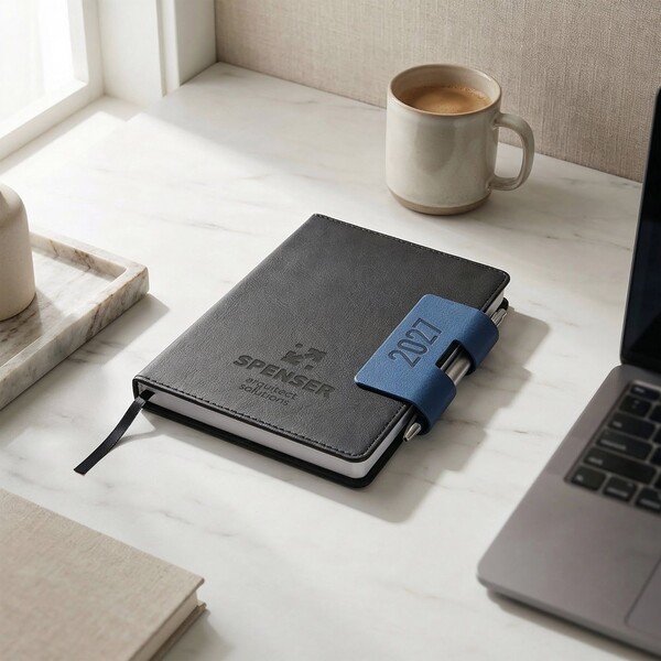 SPENSER A5. A5 diary with a PU hardcover - Grey