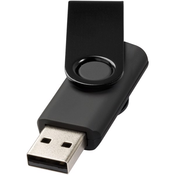 USB disk Rotate-metallic, 4 GB - Černá