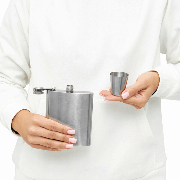 7 Piece Stainless Steel Hip Flask Set Gentleman