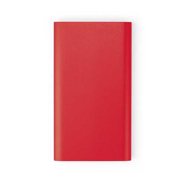CASSINI. Powerbanka 4 000 mAh s 5W bezdrátovou nabíječkou ze recyklovaného hliníku (100% rAL) - Červená
