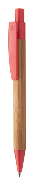 Bamboo Ballpoint Pen Boothic - Red / Natural