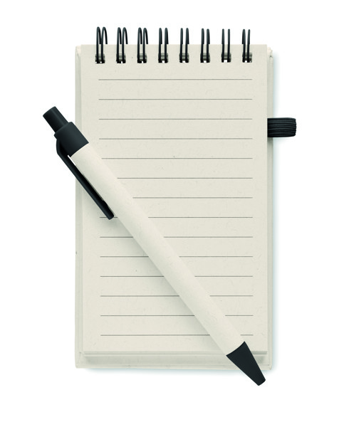 Mito Set zvezek, A6, karton iz recikliranega mleka - Črna