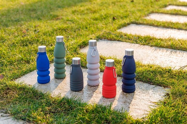 Garrafa dobrável de silicone 550 ml Erin - cinzento