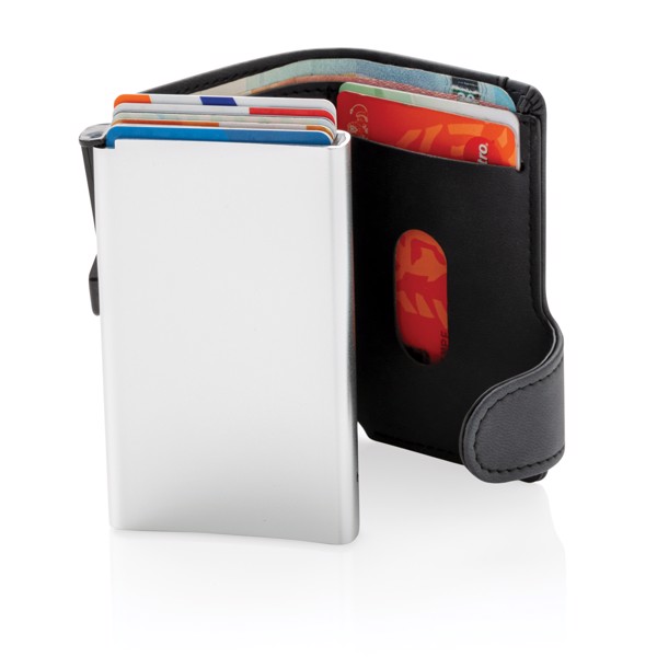 XD - Standard aluminium RFID cardholder with PU wallet