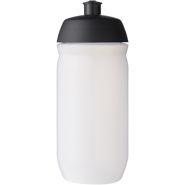 Garrafa desportiva de 500 ml "HydroFlex™" - Preto liso / Branco transparente