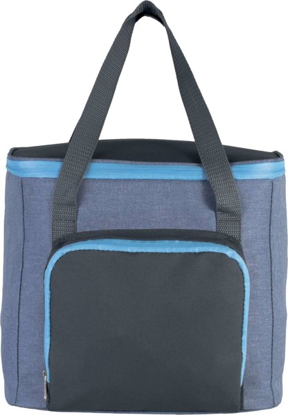 Cool Bag With Zipped Pocket - Light Blue Heather / Dark Grey