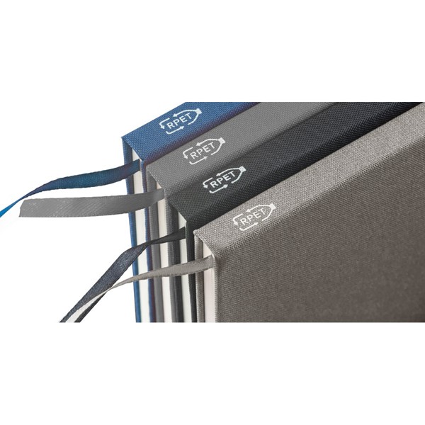 BOYD. Zápisník A5 z recyklovaného polyesteru (100 % rPET) s linkovanými listami - Svetlošedá